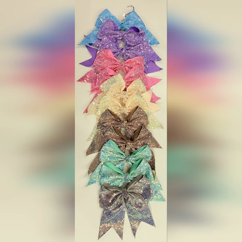 Beautiful Glitter Hair Bow Set Of 7